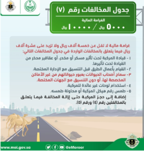 أسعار المخالفات المرورية في السعودية 1444